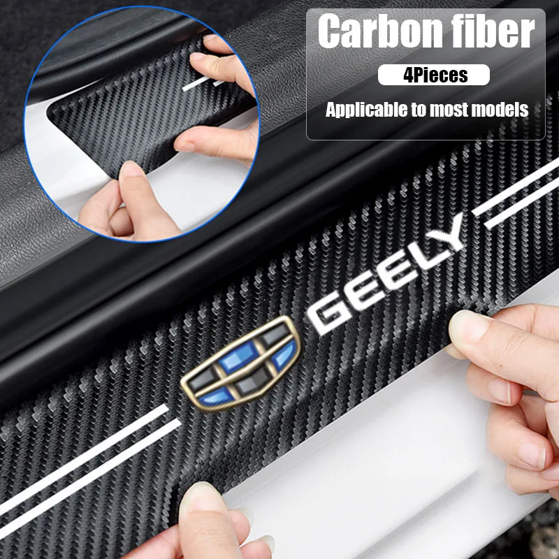 

4Pcs Car Door Sill Door Edge Stickers Protect for Geely Coolray Geometry CK Monjaro Tugella 2022 Okavango Boyue Car Accessories