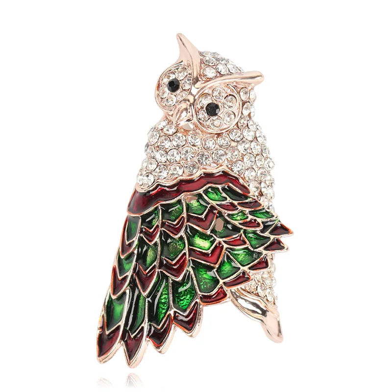 

Vintage Rhinestone Owl Brooch Corsage Scarf Clip Crystal Parrots Brooches Lapel Pin Jewelry Women Lady Sweater Hats Buckles