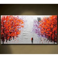 gatyztory painting by number red tree street view drawing on canvas large size painting art diy pictures by number kits home de