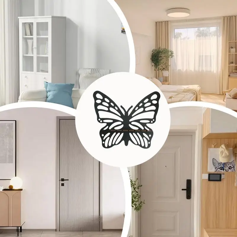 Многофункциональная деревянная полка-бабочка для ванной комнаты