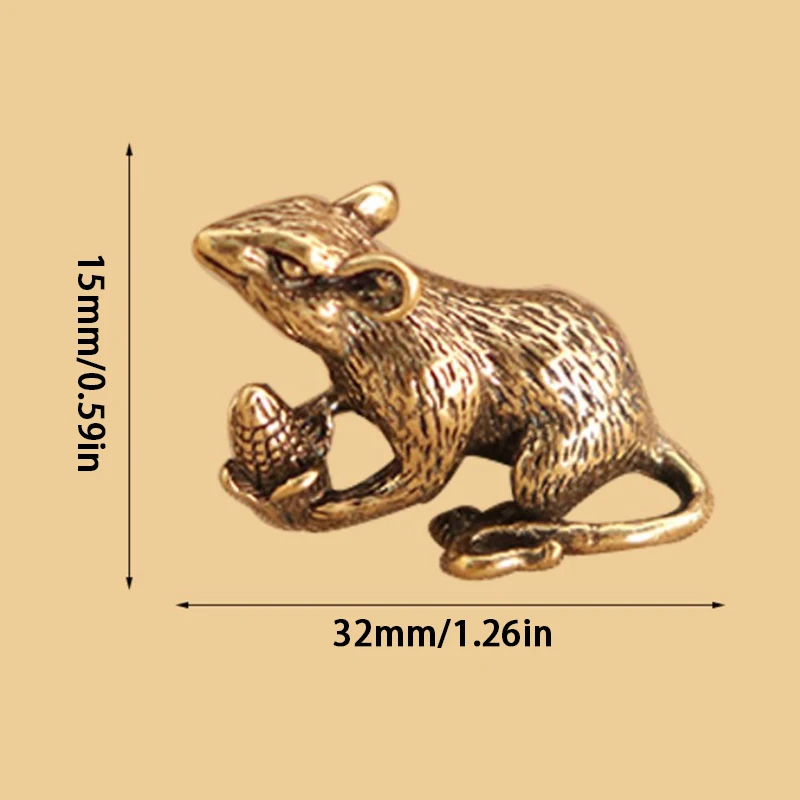 Латунные фигурки животных в виде мышей любви риса брелок для автомобиля подвески