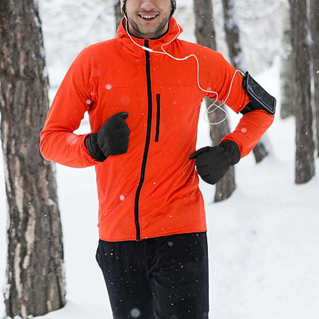 

Зимние теплые перчатки для активного отдыха, катания на лыжах, велоспорта, флисовые ветрозащитные перчатки для сенсорного экрана L
