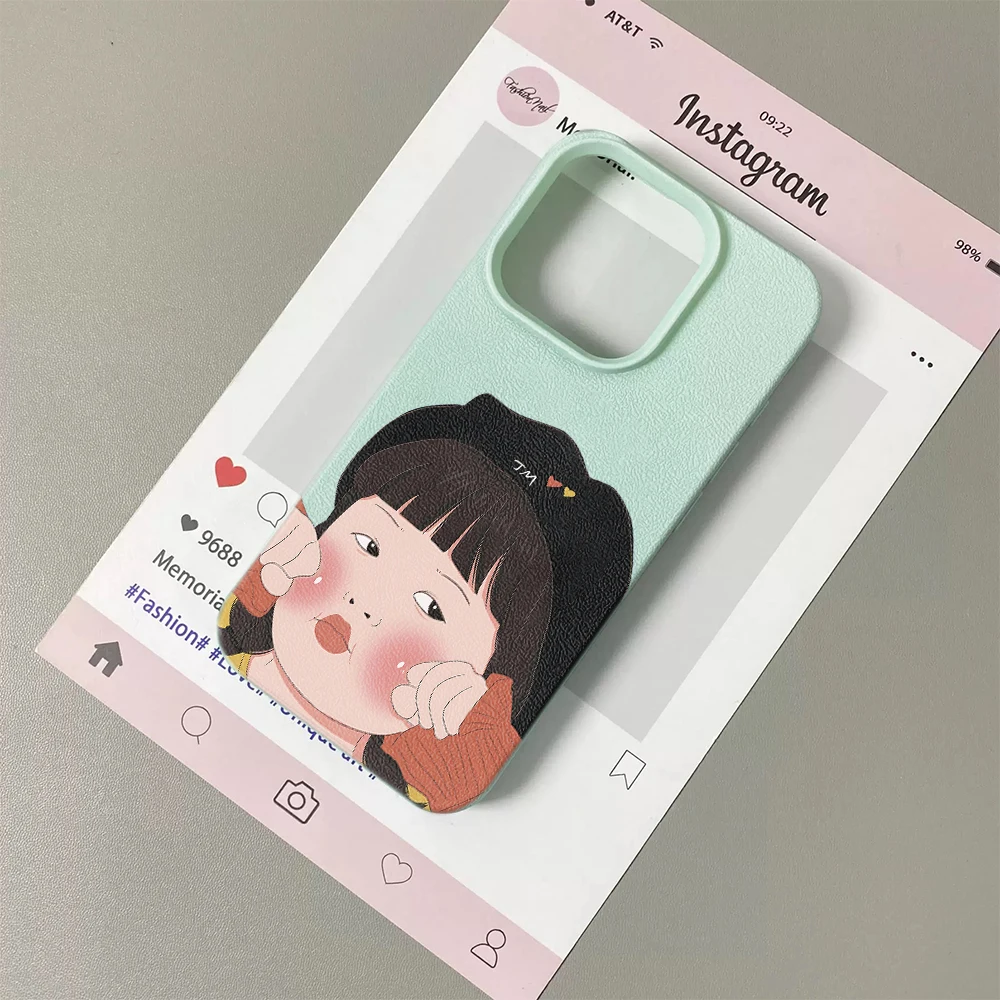 Мягкий чехол для iPhone 11 12 13 14 15 16 17 Pro Max Plus Air с креативным дизайном и забавным изображением милой девушки (art.: 3920dc506ea36) - 3920dc506ea36