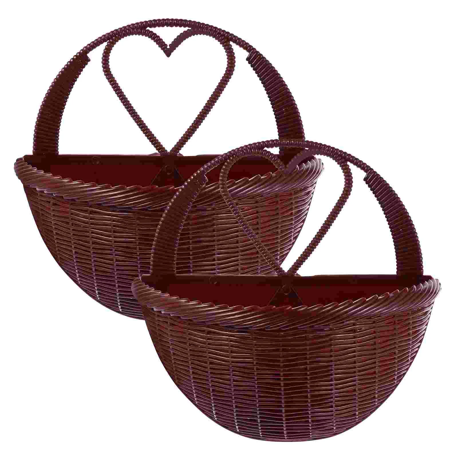 

Weaving Wall Hanging Flower Basket Pot Mount Holder Plastic Mounted Planter Home Decor Decors Indoor Planters