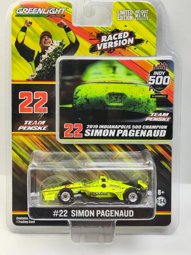 

1:64 #22 Simon Pagenaud 2019 Indianapolis 500 Champion Diecast Car Metal Alloy Model Car kids toys collection gifts W250