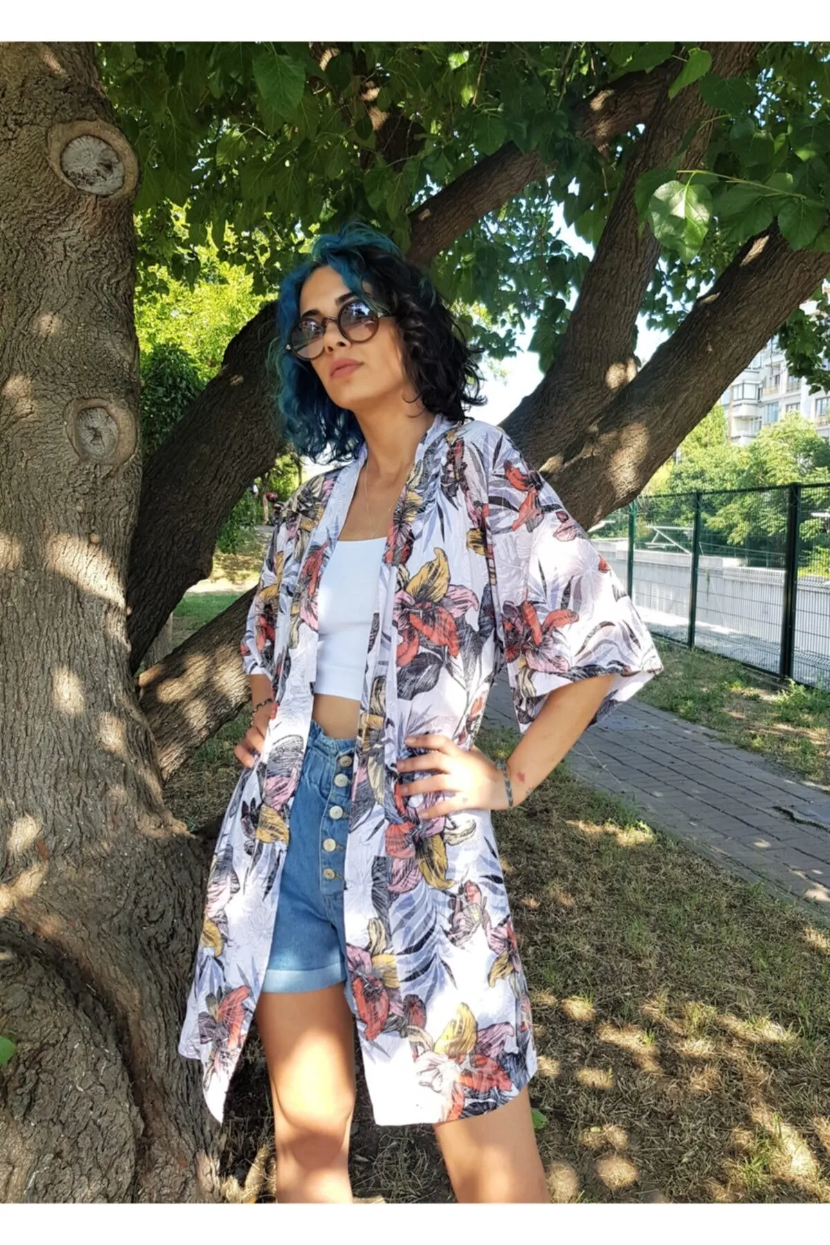 

Women's Kimono Special Design Floral Patterned Short Combed Kimono Fashion Dressing Gown Gown Gown Bathrobe Dress Summer 2022
