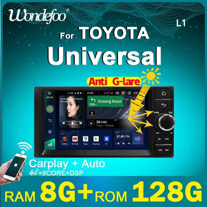 Автомагнитола 2 din на Android 11 с экраном универсальная для TOYOTA Corolla RAV4 RAV 4 Land Cruiser 100 Camry
