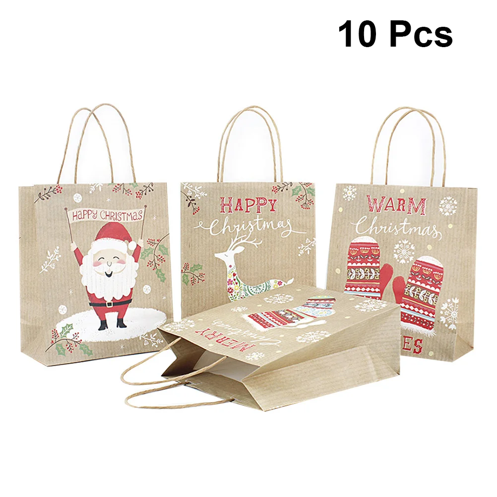 

10 Xmas Party Favors Bags Christmas Candy Bags Holidays Gift Bags Christmas Gift Bags Bag