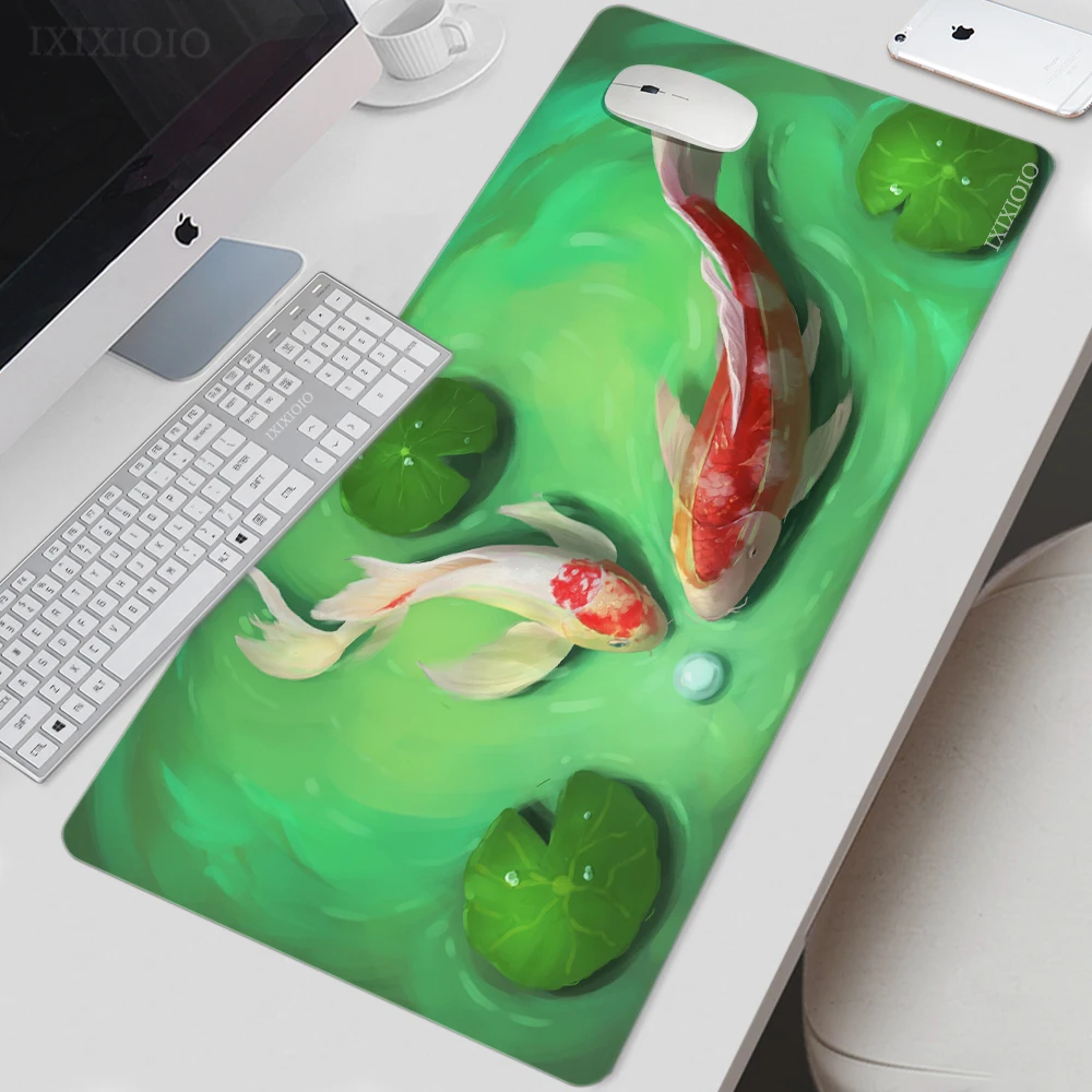 

Коврик для мыши Lucky Koi игровой большой размер XL под заказ домашний коврик для мыши XXL коврик для клавиатуры из натурального каучука мягкий Настольный коврик для мыши