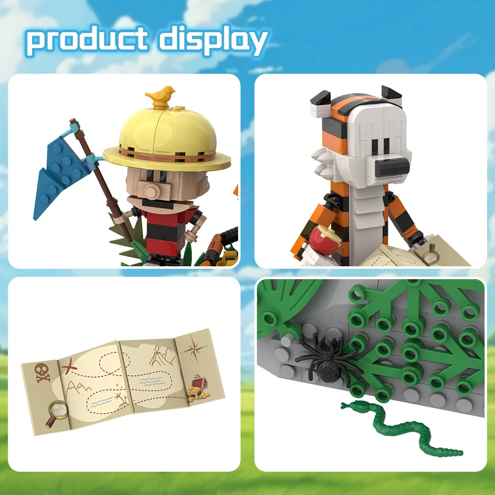 Модель MOC Calvined and Hobbes, строительный блок, анимационная кукла, трава, растение, мультяшный тигр, экшн-фигурка, кирпичная игрушка, детский рождественский подарок (art.: 3920cbfb894e8) - 3920cbfb894e8