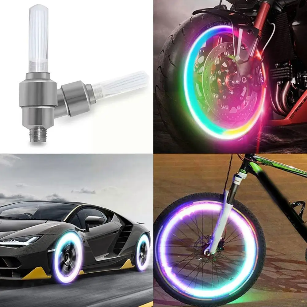 

1pair 2pcs Motor Bike Lights Auto Car Wheel Decoration Lamp Lights Auto Leds Led Tyre Lamps Tire Caps Spokes Wheel Li Q5g3