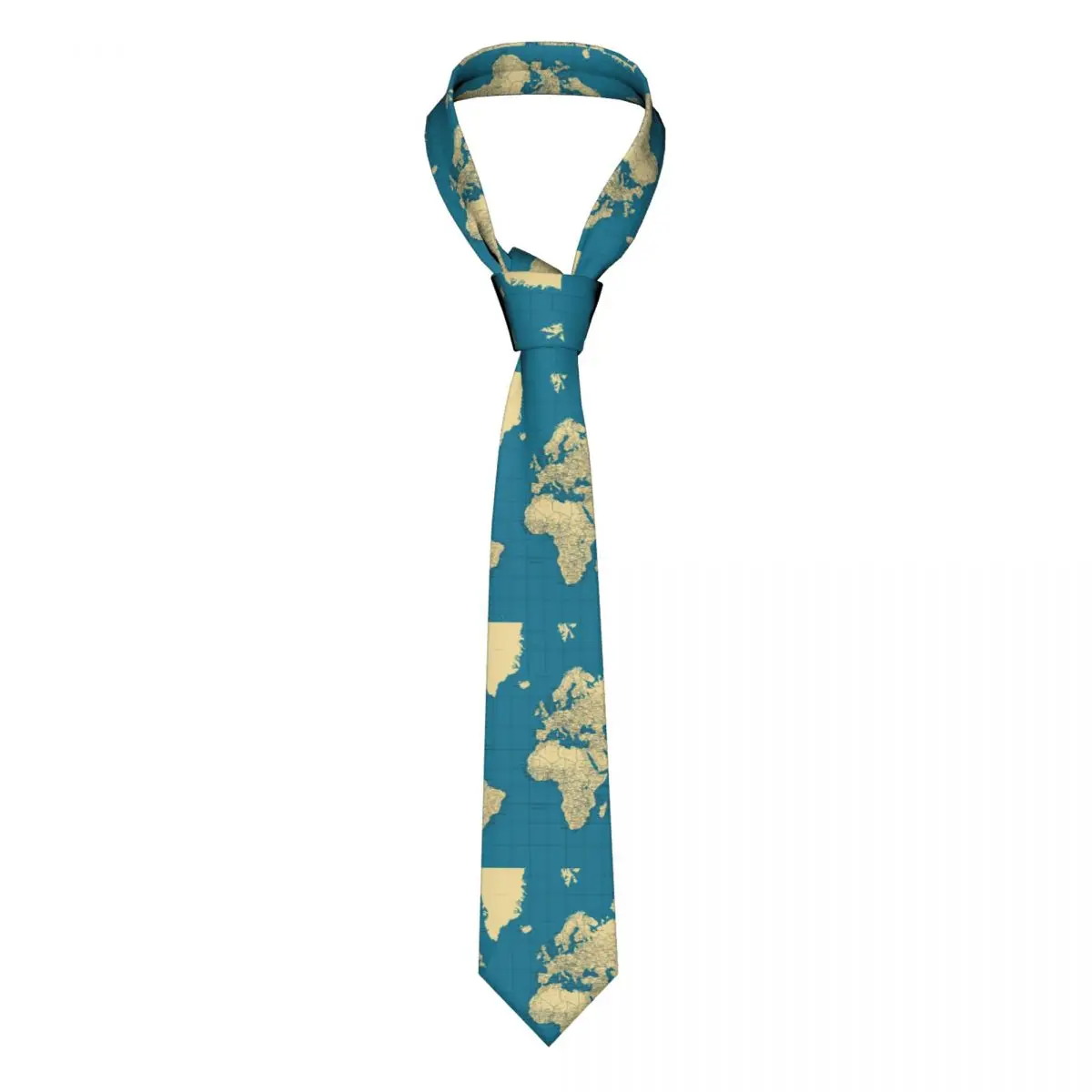 

Vintage World Map Tie Countries Cities Roads Men Design Neck Ties Accessories Blouse Formal 8CM Cravat