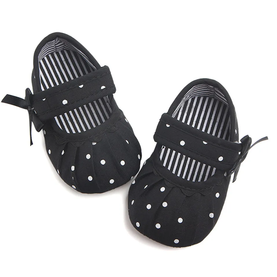 

Princess Shoes Newborn Bebes Prewalker Soft Bottom Anti-slip Babies Shoes Footwear Classic Princess Girl Crib Dot Baby Shoes