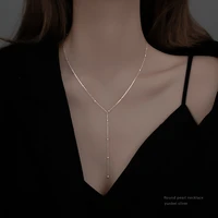 minimalist round bead tassel necklace 2021 new womens summer simple cold wind collarbone chain light luxury niche design