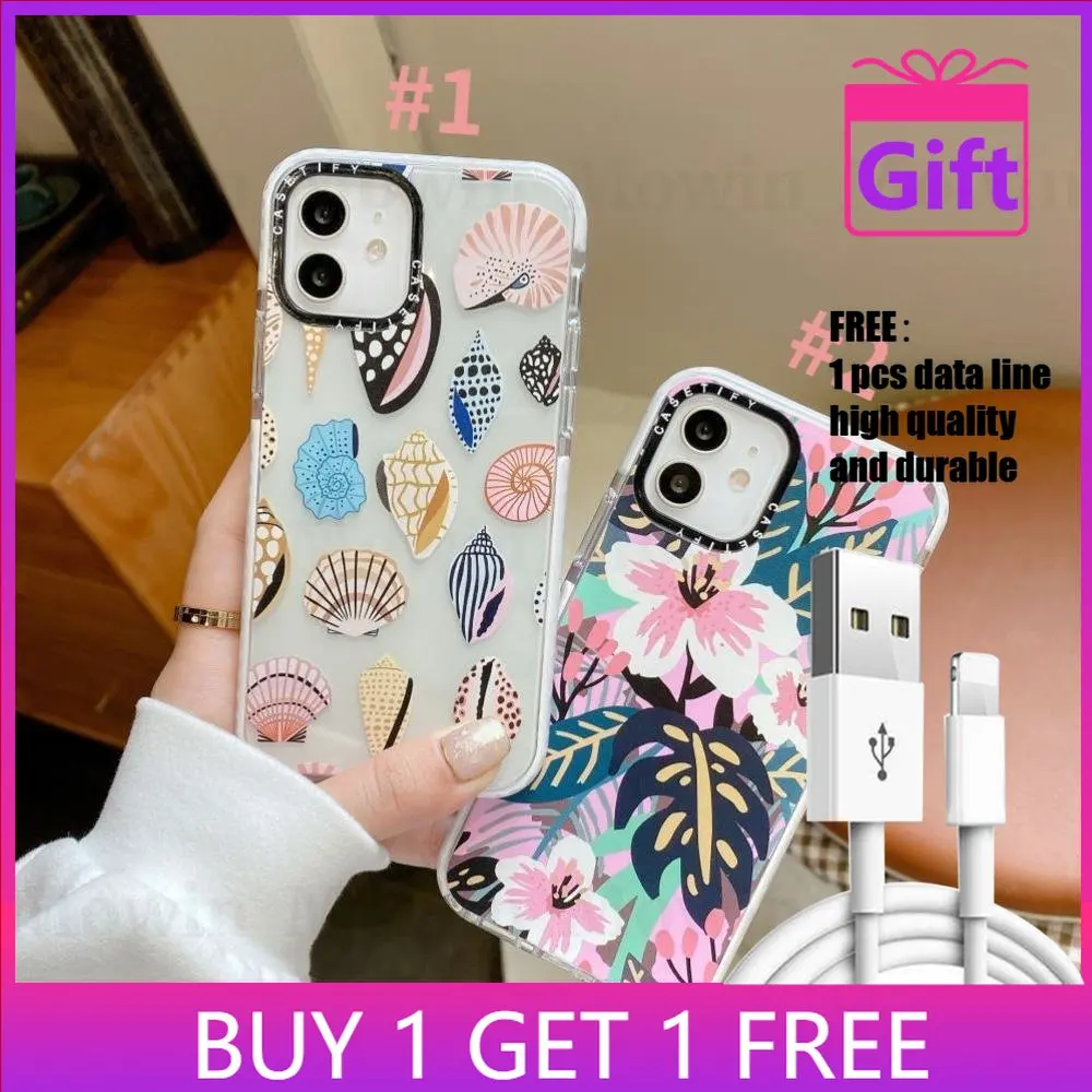 

iPhone Case Silicone Transparent Shockproof Shell Specimen Flower For iPhone 12 Pro Max Xr 8 7plus 8plus Max mini Pro 11 SE XS