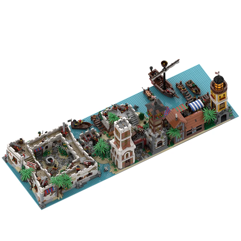 Новинка 8537 шт. серия мира пиратов в средневековом стиле MOC солдат крепость