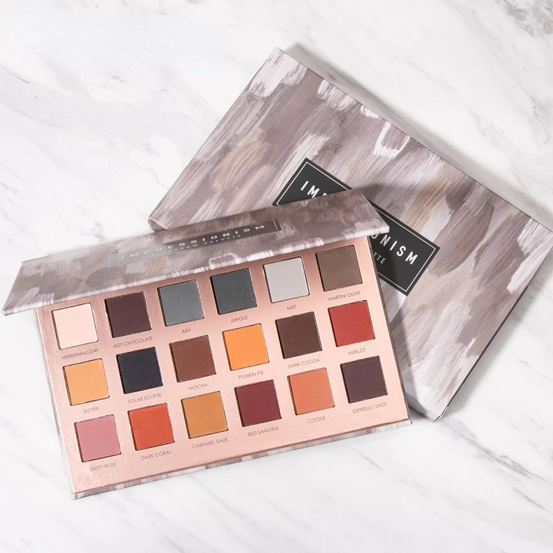 

18 цветов, все матовые тени для век, высокая емкость, палитра теней для век, легкая в смешивании, природный цвет, косметические тени для век, па...