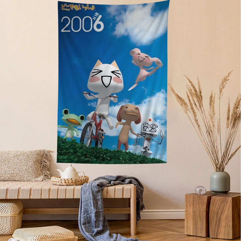 Cartoon I-Inoue T-Toro Cute Tapestry Hippie Flower Wall Carpets Dorm Decor Art Home