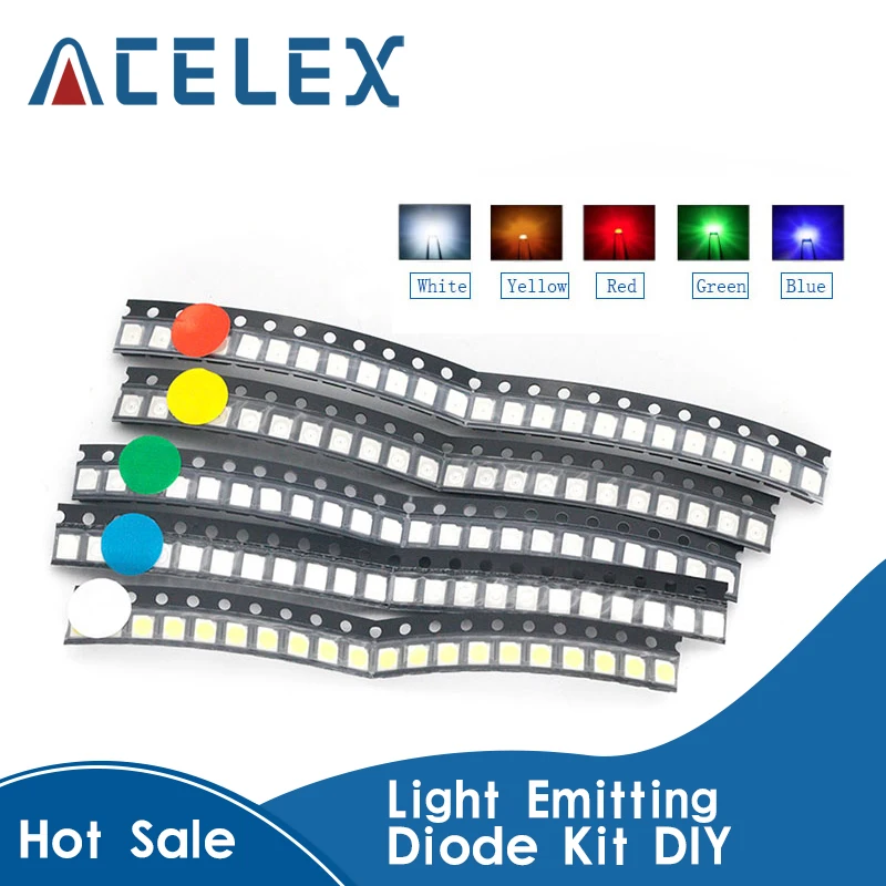 

100pcs 1210 SMD LED White Red Yellow/Blue/Green/Orange/Purple/RGB 3528 High Light Emitting Diode Kit DIY