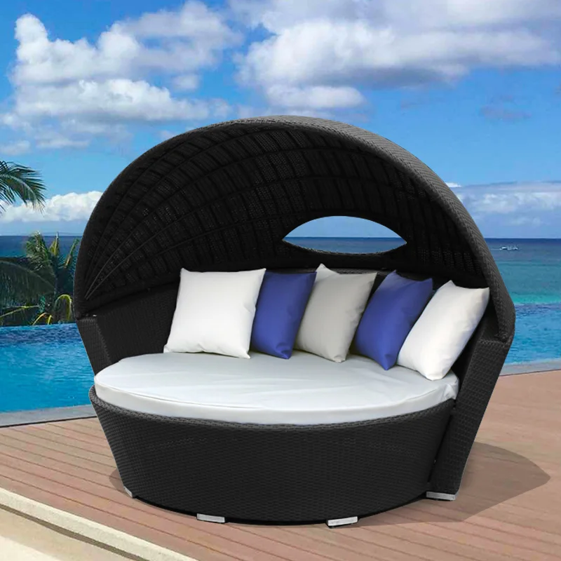 Outdoor furniture sofa bed balcony bed villa hotel swimming pool landscape outdoor garden rattan bed