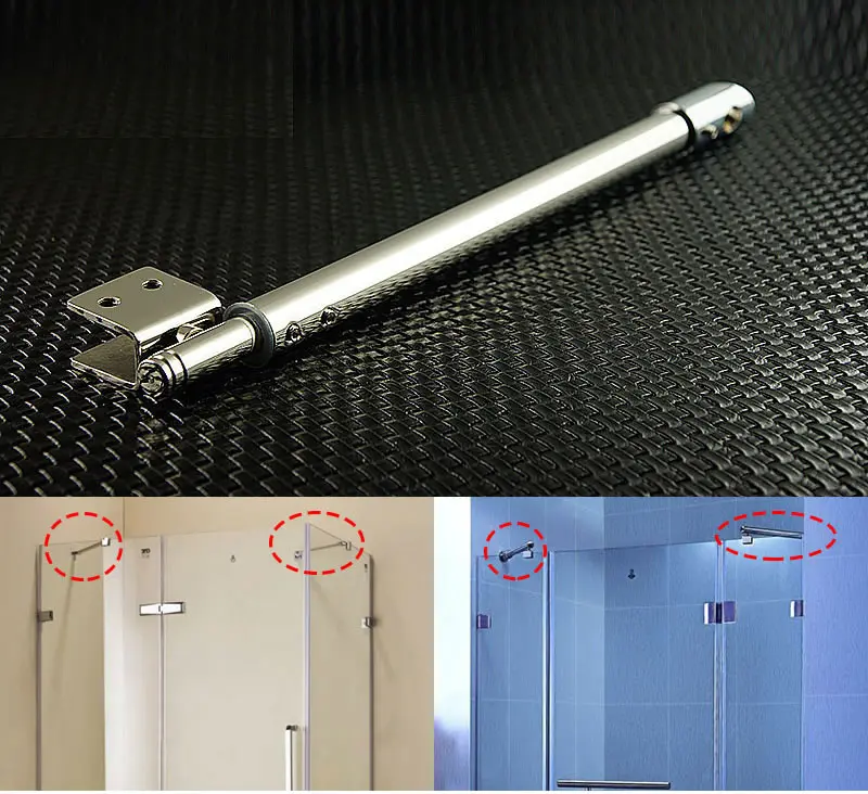 

Stainless steel Shower Glass door fixed rod/clip,Bathroom glass support bar,Beveled clip,Stretchable length,shower accessories