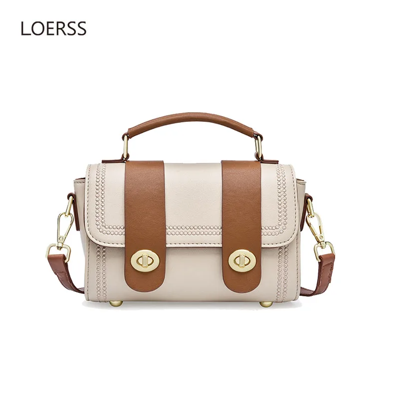LOERSS Versatile Shoulderbag for Women Light Luxury Cowhide Crossbody Small Bags Commuter Shopping Handbag 2023 New Design