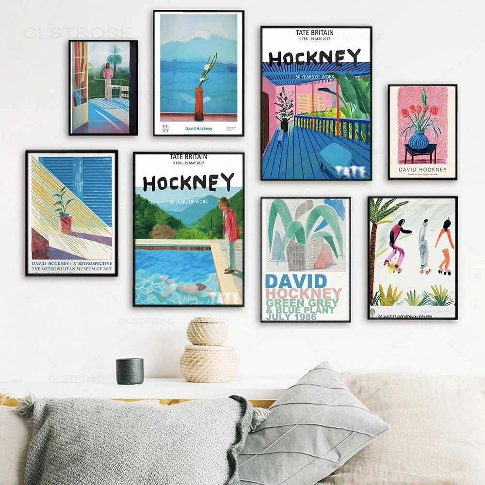 

David Hockney Artwork Exhibition Posters and Prints Gallery Wall Art Pictures Museum Canvas Painting for Living Room Home Decor