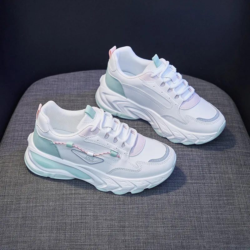 

Women Chunky Platform Sneakers Fashion Lace Up Old Dad Shoes Woman 5cm High Heels Basket Female Casual Shoes Trainers