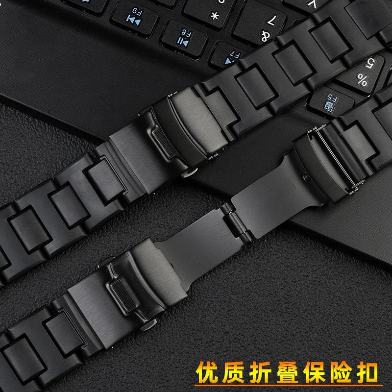 Watch belt accessories for CASIO GST-S130 / S110 / S120 / W130l / W100 / 210 plastic steel watch belt men's 26mm