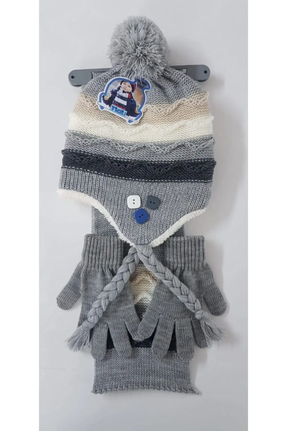 

Шарф, шапка и перчатки, 3-3 шт. Детский комплект из шарфа, берета и перчаток