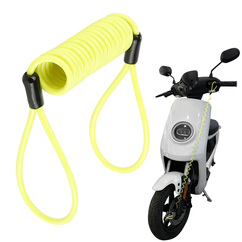 

120 см велосипед Скутер мотоцикл дисковый замок сигнальный катушечный кабель для велосипеда сигнальный пружинный кабель желтый