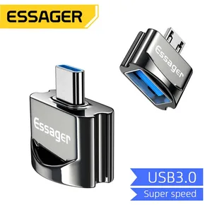 Адаптер Essager USB Type C OTG, микро штекер на USB разъем типа c на USB 3,0 OTG адаптер для Samsung S20 USBC конвертер