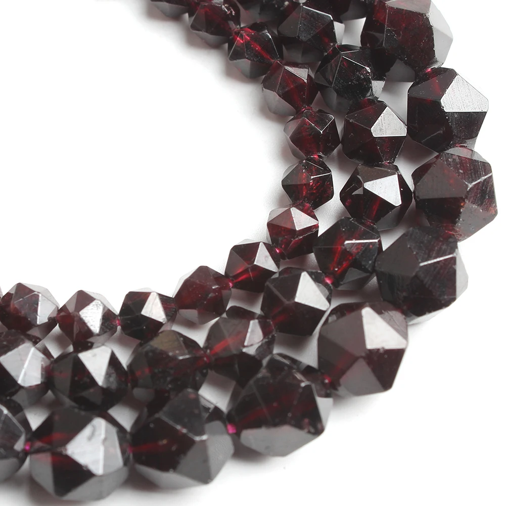 

Natural Stone Beads Faceted Red Garnet Round Loose Beads For Jewelry Making Bracelet 6/8/10mm 15inches