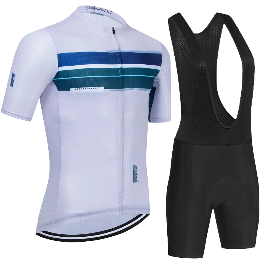 

Men's Cycling Outfit Jersey Set Clothes Clothing Man Laser Cut Cycle Suit Sports Road Bike Uniform Mountain Summer 2023 Mens Mtb