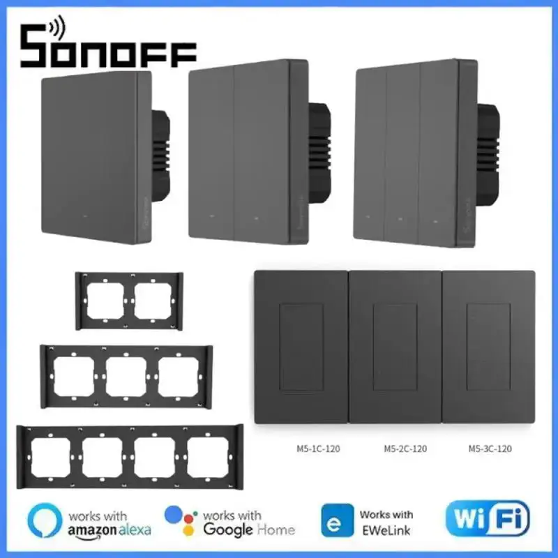 Смарт-выключатель SONOFF M5/R5 Wi-Fi 80/86/120 1/2/3 клавиши