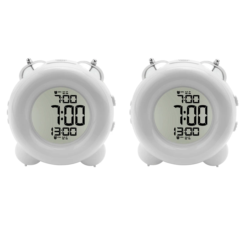 Non Ticking Bedside Battery Powered With Snooze Dual Alarm N