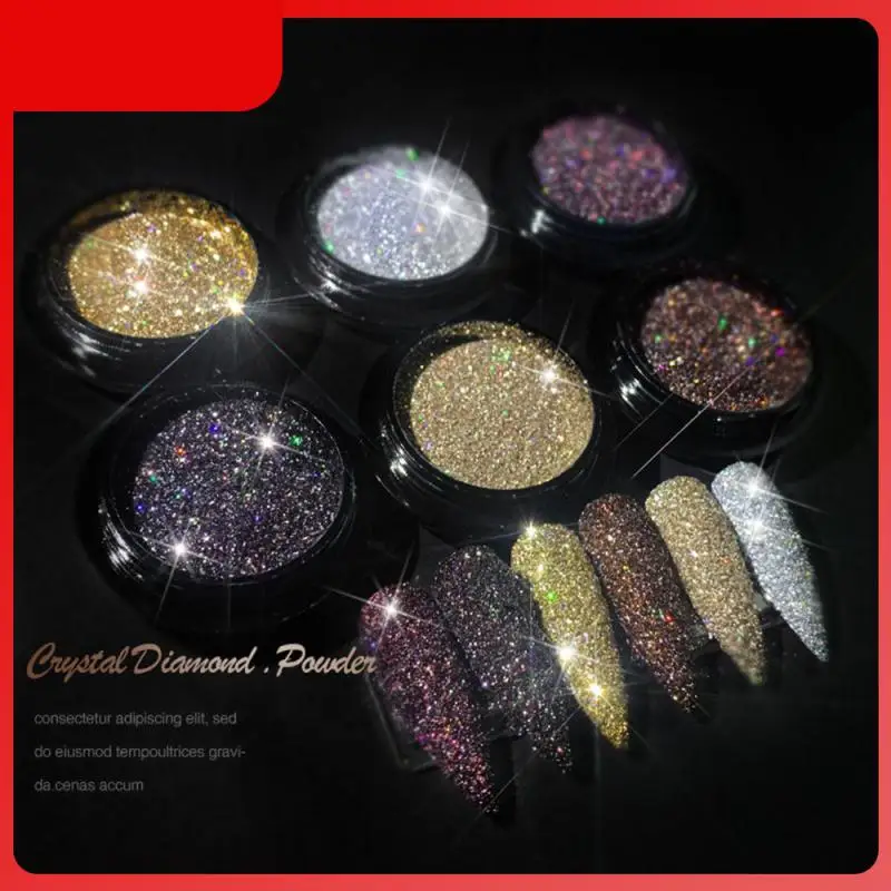 

6 цветов голографический мерцающий Блестящий Порошок Для Ногтей Сияющий DIY ослепительный хромовый пигмент пыль инструмент для украшения ногтей для нейл-арта TSLM1