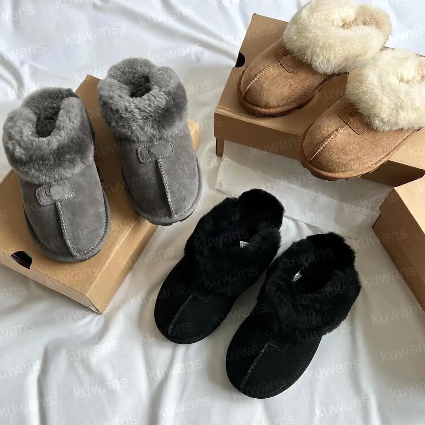 

Designer Tasman Slippers Chestnut Fur Slides Sheepskin Shearling Tazz Mules Women Men Ultra Mini Platform Boots