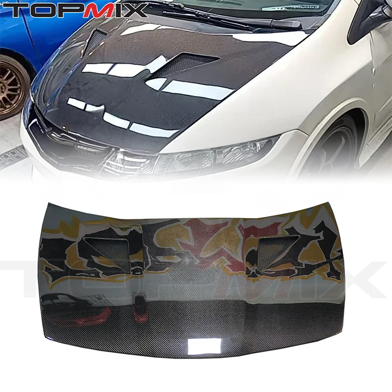 Фото Карбоновый капот для Honda Civic Type-R FN2 2007-2010 — высококачественный карбон, специально для данной модели автомобиля №1