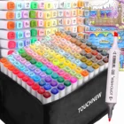 Маркеры для рисования TOUCHNEW, 40 60 80 168 цветов, спиртовые графические маркеры Twin, альбом для рисования в подарок