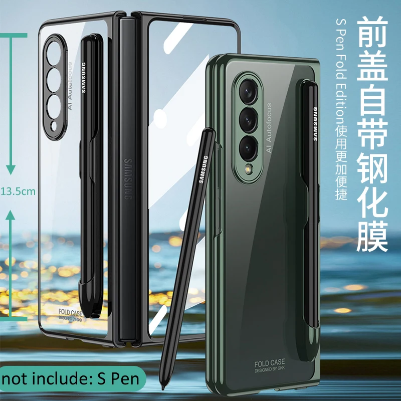 GKK S Pen Slot Чехол для ручки Samsung Galaxy Z Fold 6 5 4 закаленное стекло Прозрачный держатель с