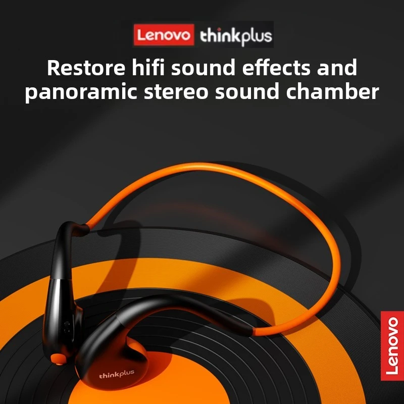 Фото Оригинальные беспроводные Bluetooth-наушники Lenovo Thinkplus X7 с костной проводимостью 5,3, стереонаушники с крючком для плавания, спортивные водонепроницаемые наушники №1