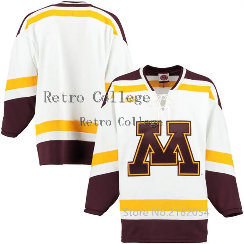 

Colosseum Minnesota Golden Gophers Maroon Hockey Jersey Embroidery Stitched Customize any number and name Jerseys