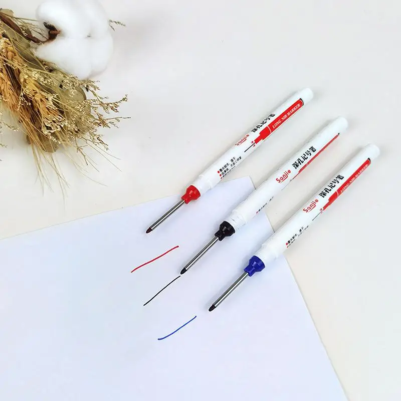 

Oil-Based Marker Pen Long Nose Marker Pen With Bright Colors Marking Supplies For Metal Industry Electric Drilling Carpentry