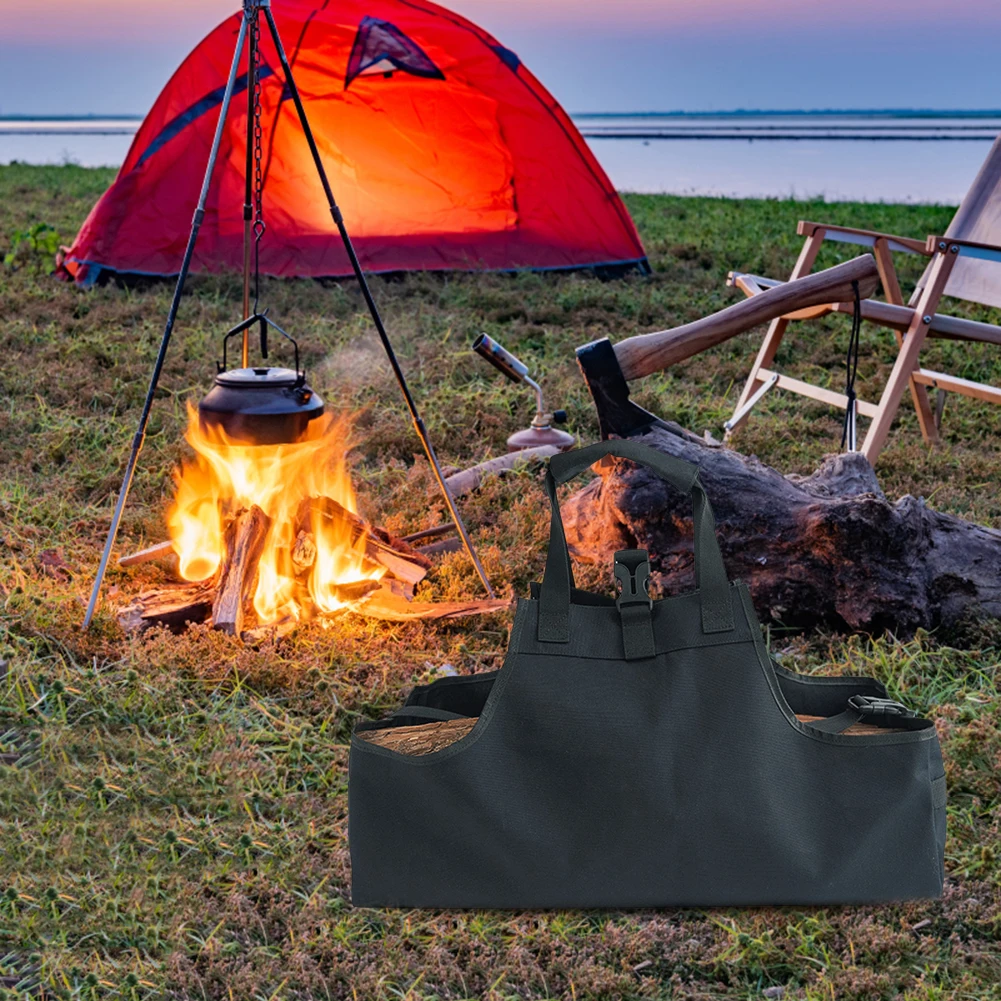 

Сумка-держатель из ткани Оксфорд для дрова, многофункциональный держатель для бревен, сумка для хранения, органайзер для домашнего камина