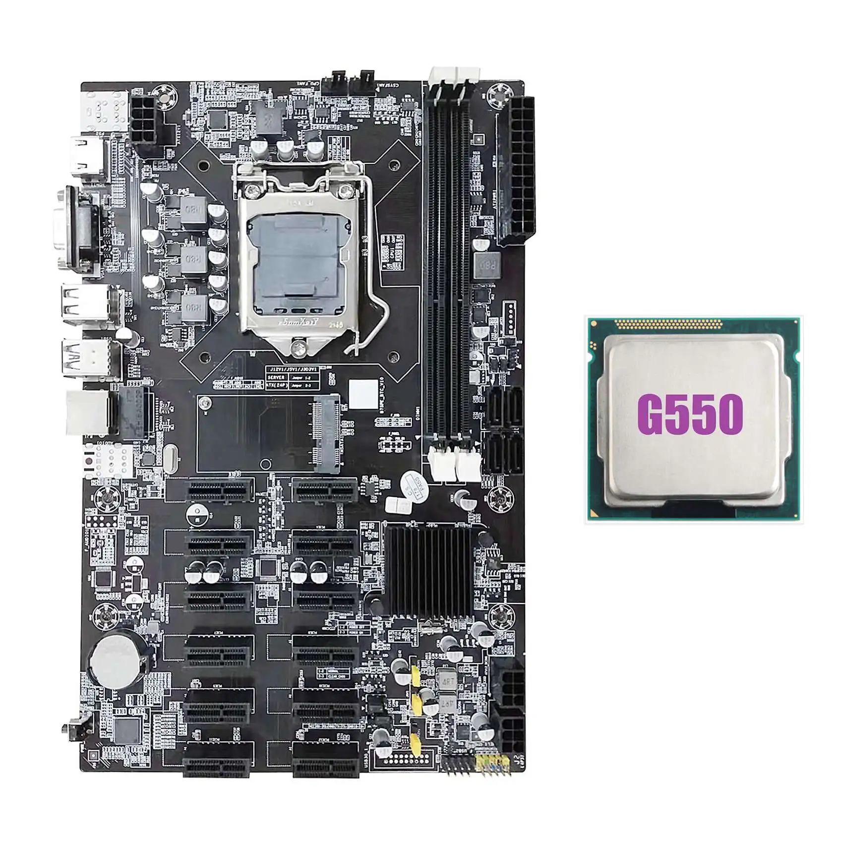 B75 12 PCIE ETH Mining Motherboard+G550 CPU LGA1155 MSATA USB3.0 SATA3.0 Support DDR3 RAM B75 BTC Miner Motherboard