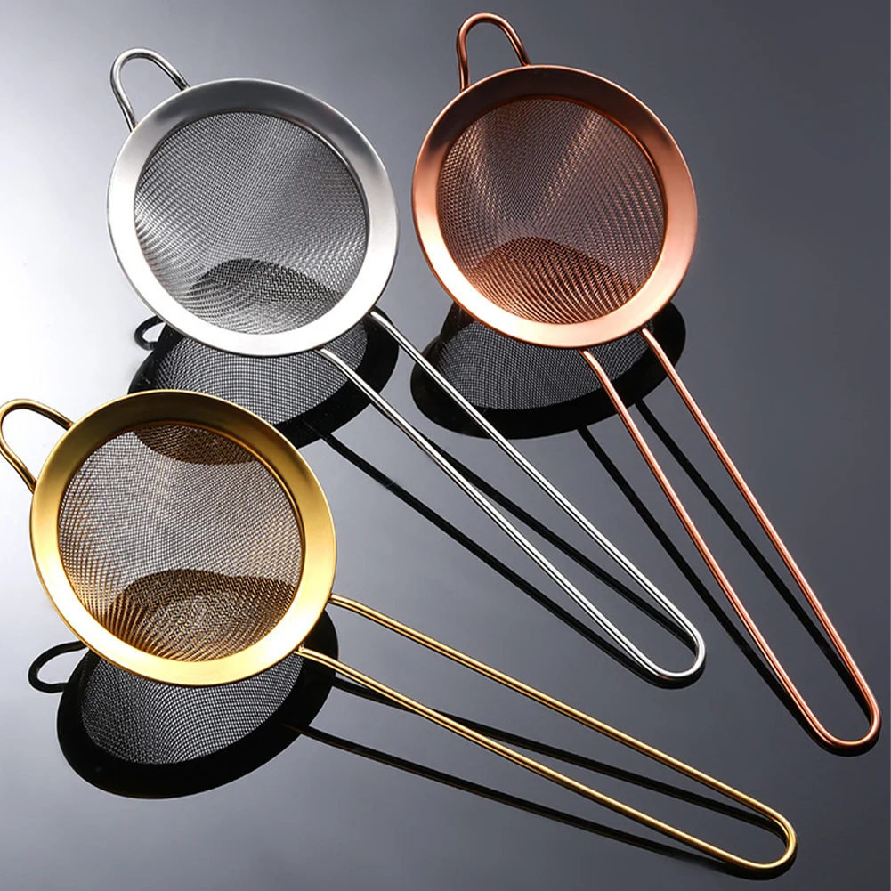 

Cocktail Strainer Stainless Steel Conical Strainer Fine Mesh Cocktail Filter Sieve Long Handle Coffee Oil Food Strainer Bar Tool