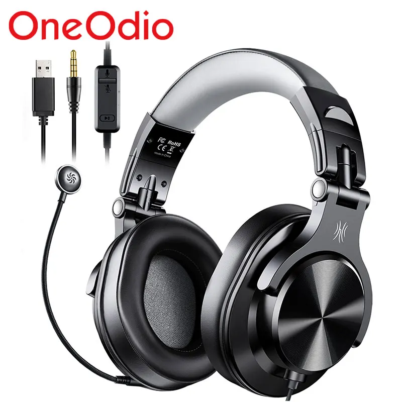 Проводная игровая гарнитура Oneodio A71D Накладные наушники со съемным микрофоном для