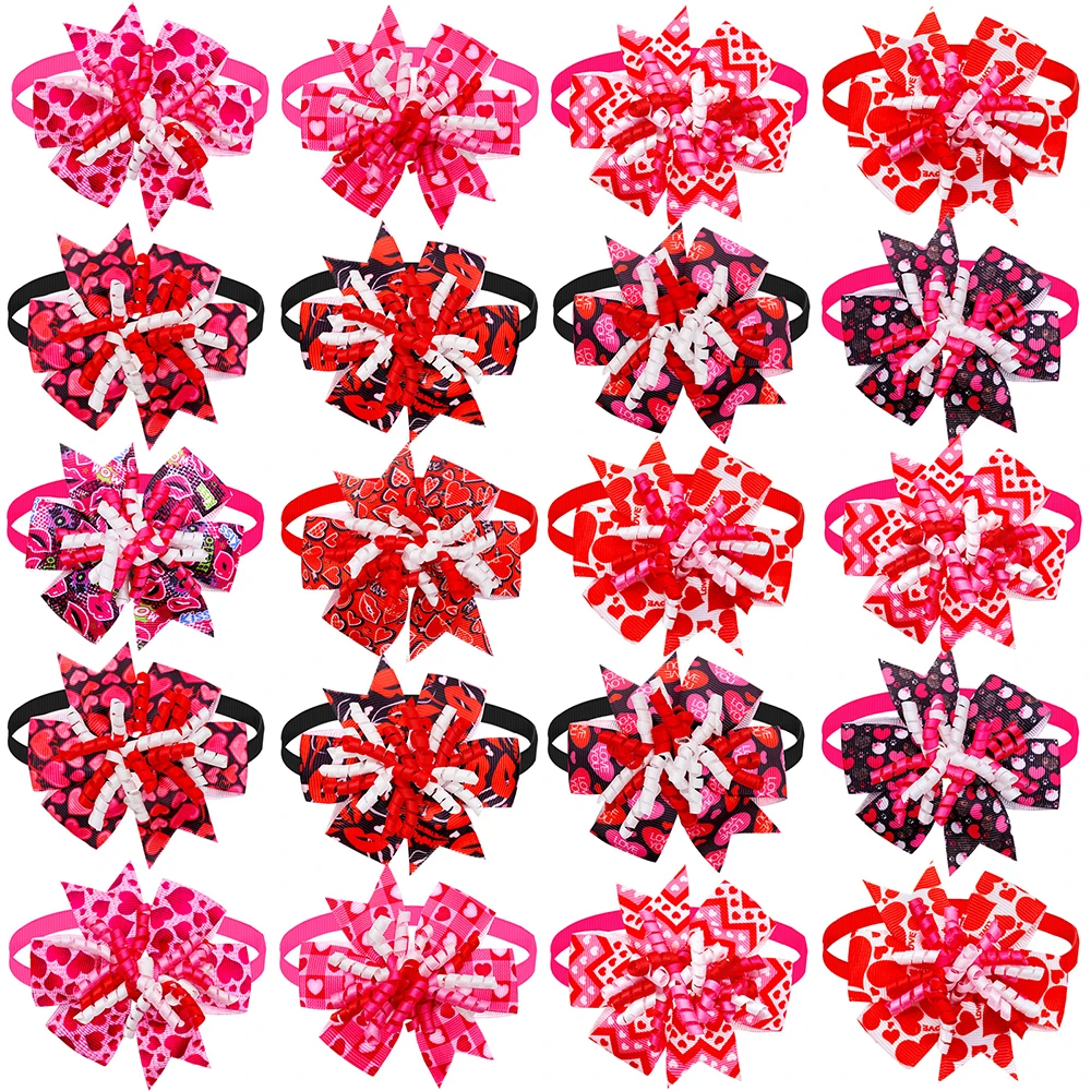 

New 20/30PCS Dog Bow Tie For Valentine's Pet Dogs Collars Grooming Small Dog Cat Valentine's Bowties For Small Dogs Accessories