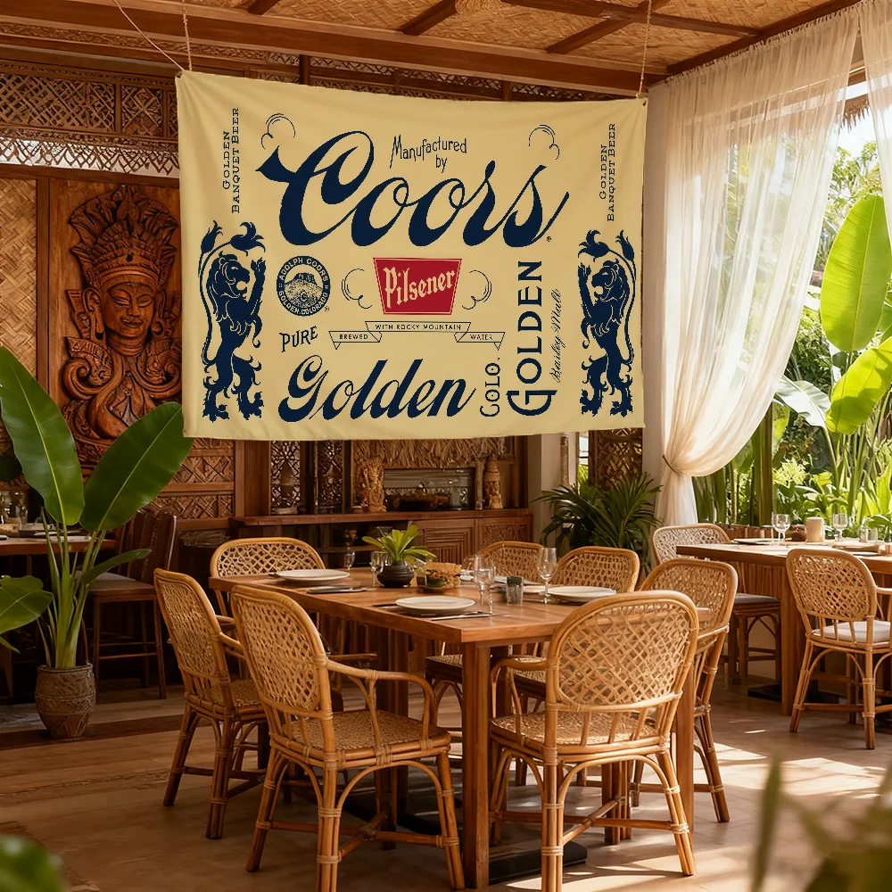 Фото Флаг с логотипом пива C-Coors Banquet для кемпинга, пикников, вечеринок, украшения дома, баннер для декора на открытом воздухе №3